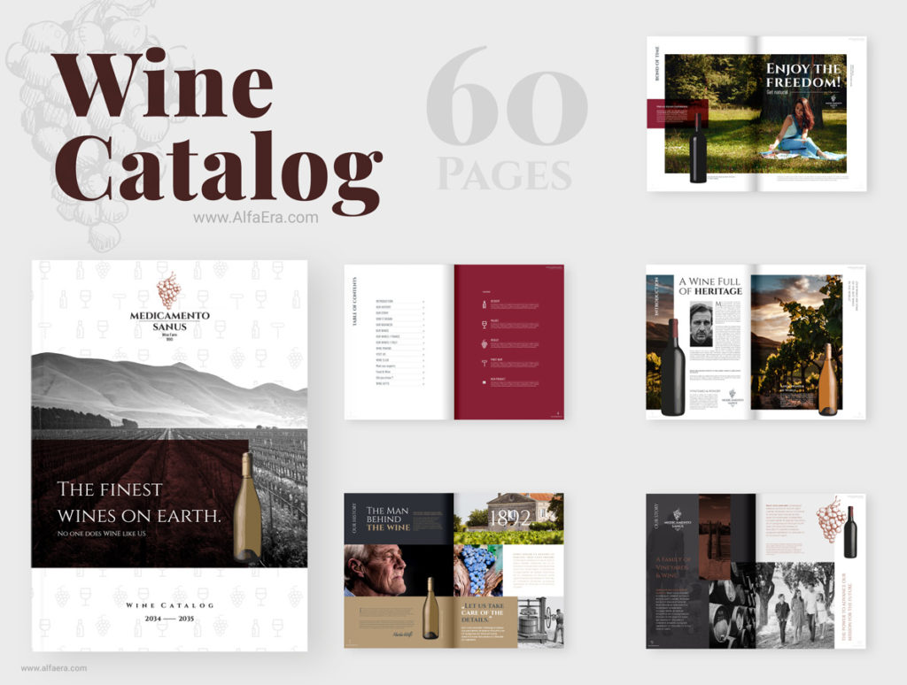 Wine Catalog Template Design