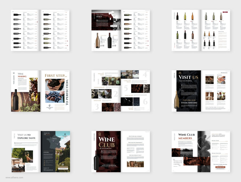 Wine Catalog Template Design