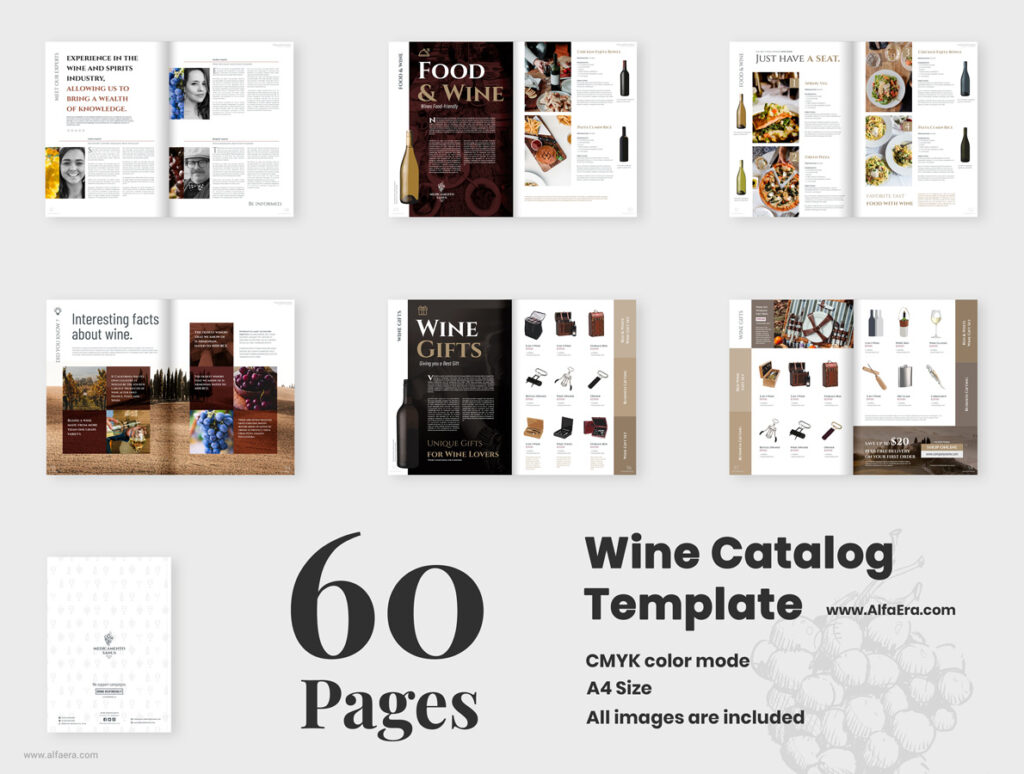 Wine Catalog Template Design