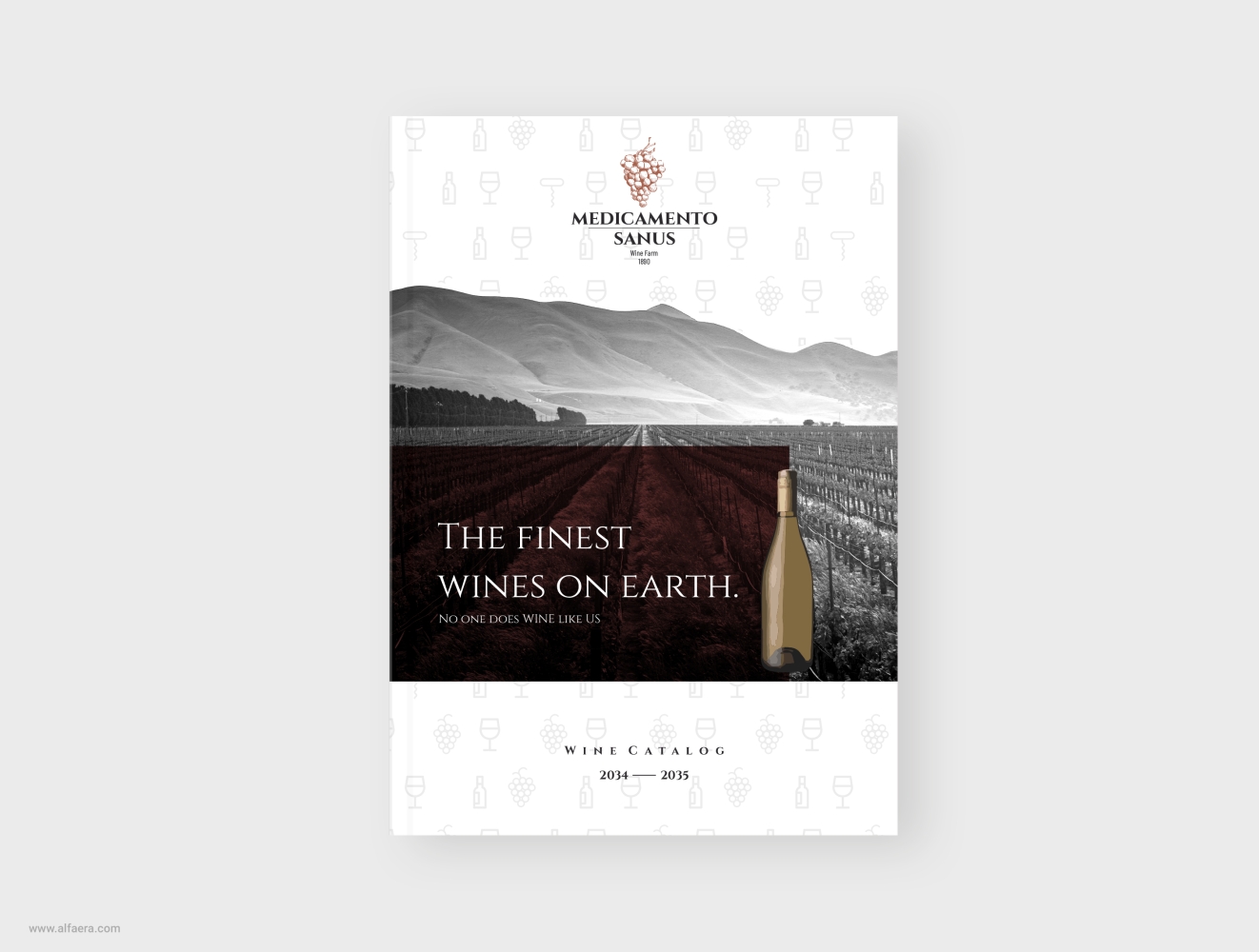 Wine Catalog Brochure Template - ALFAERA - CorelDRAW Graphic For Wine Flyer Template