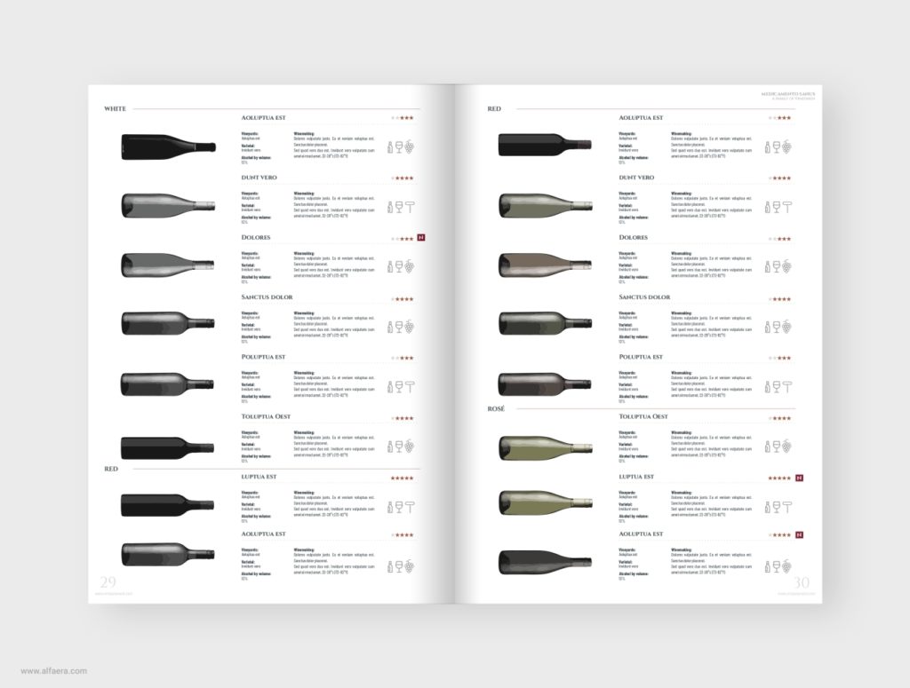 Wine Product Catalog Template