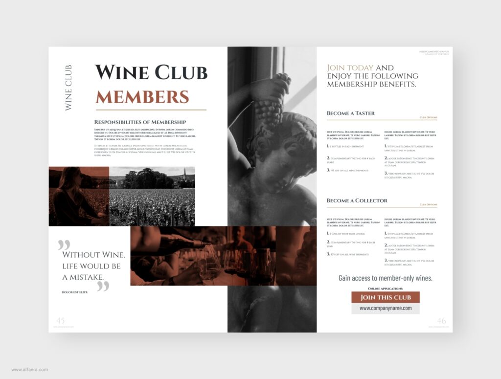 Wine Club Brochure Template