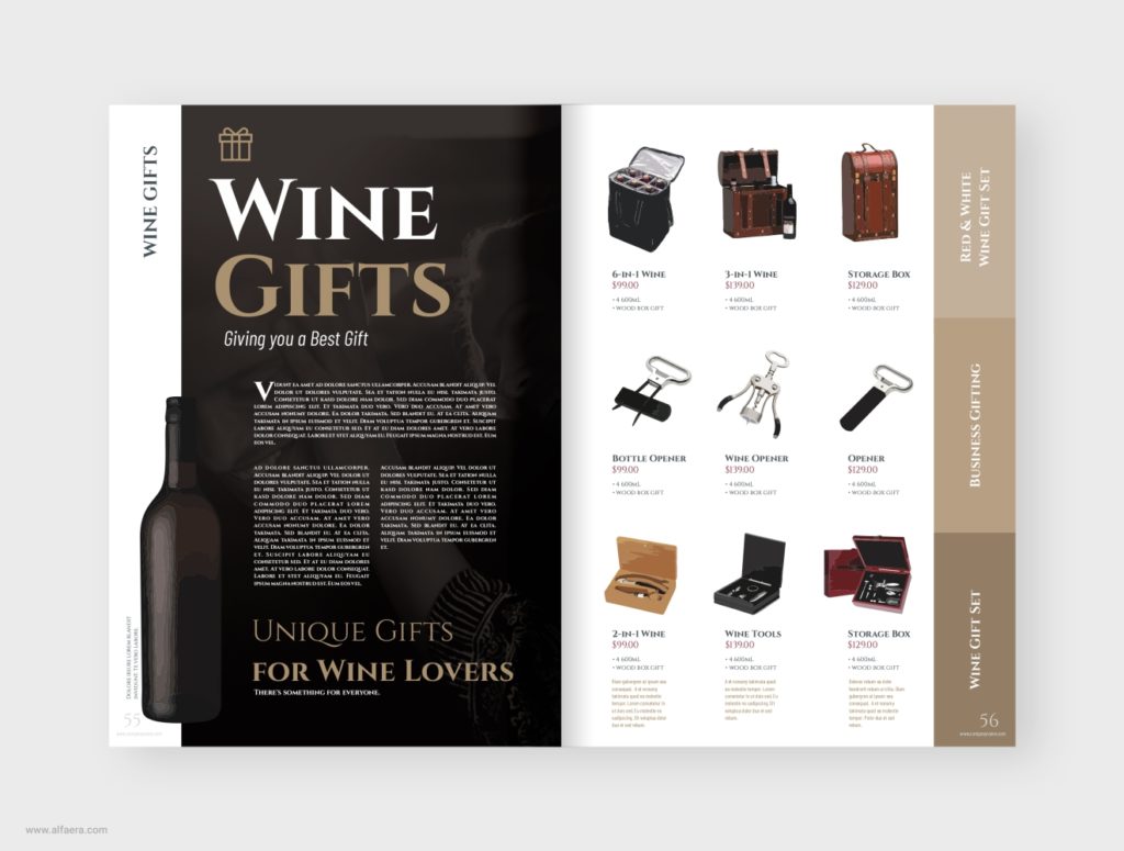 Wine Gifts Catalog Template