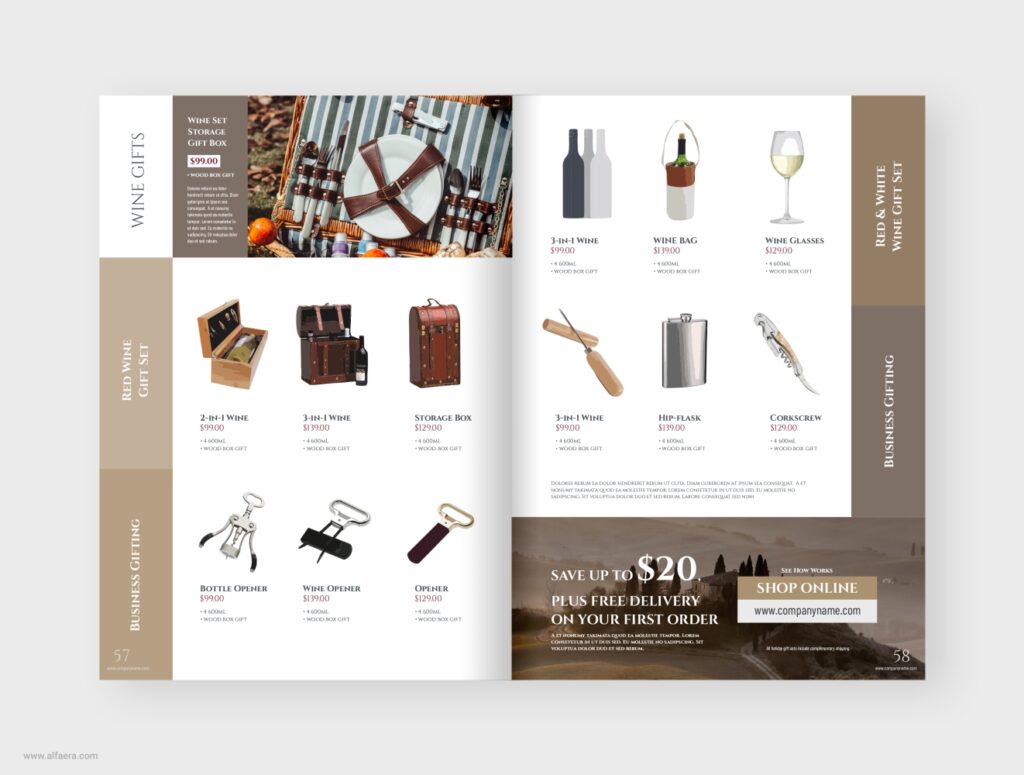 Wine Gifts Catalog Template