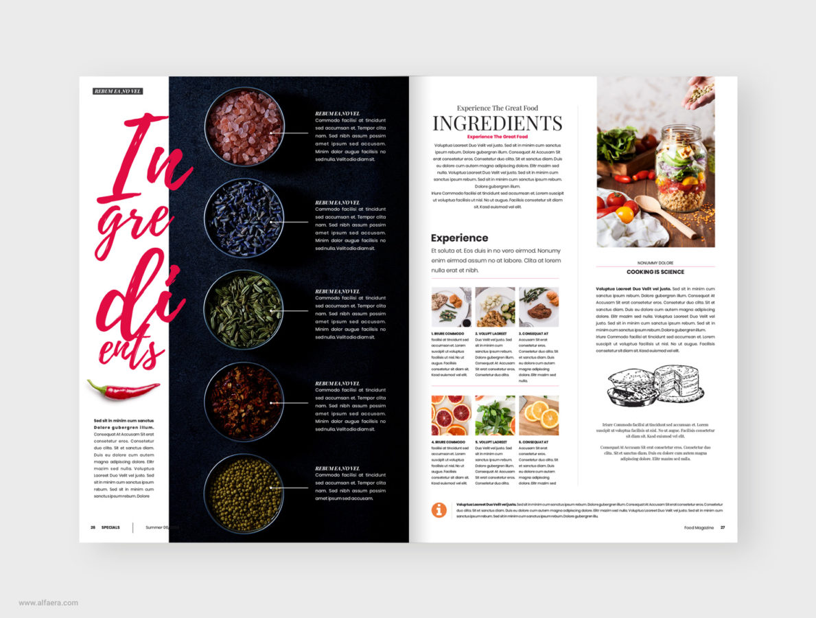 Food Magazine Template - ALFAERA - CorelDRAW Graphic Design Templates