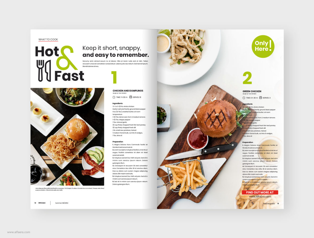 Food Magazine Layout Inspiration