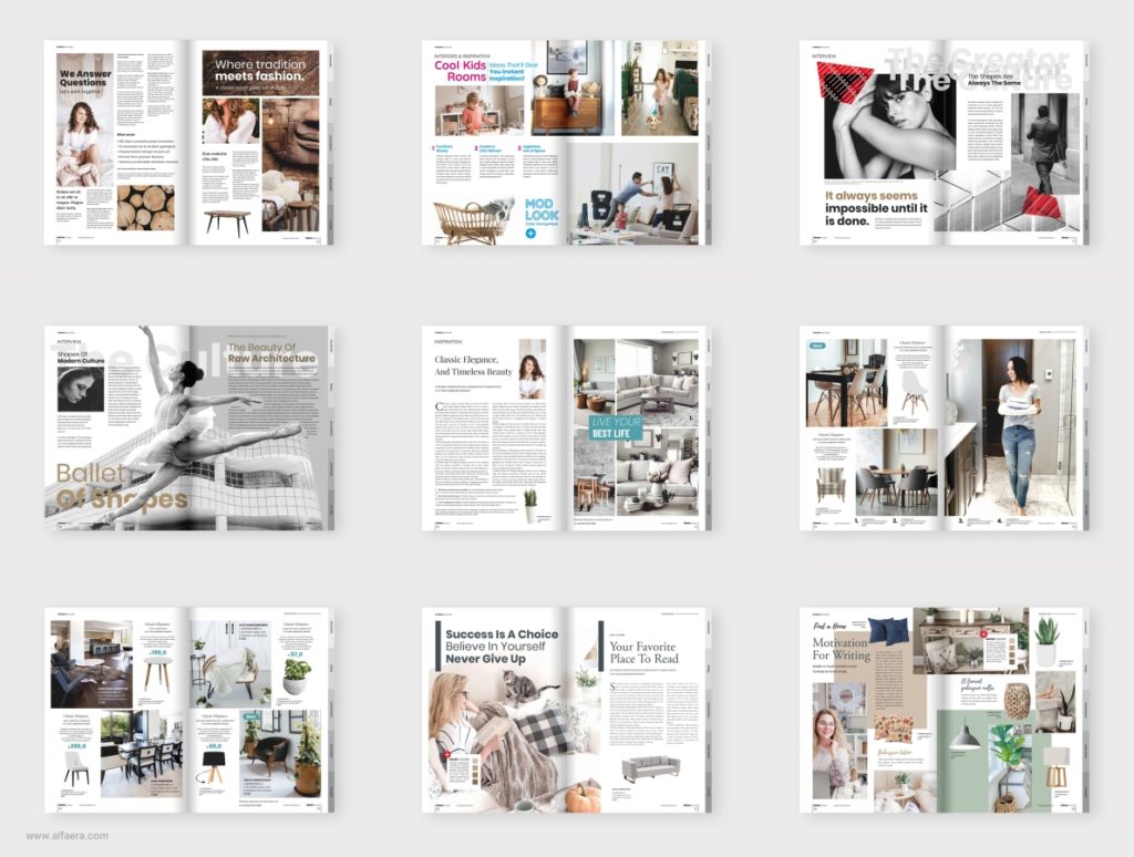 Interior magazine template design