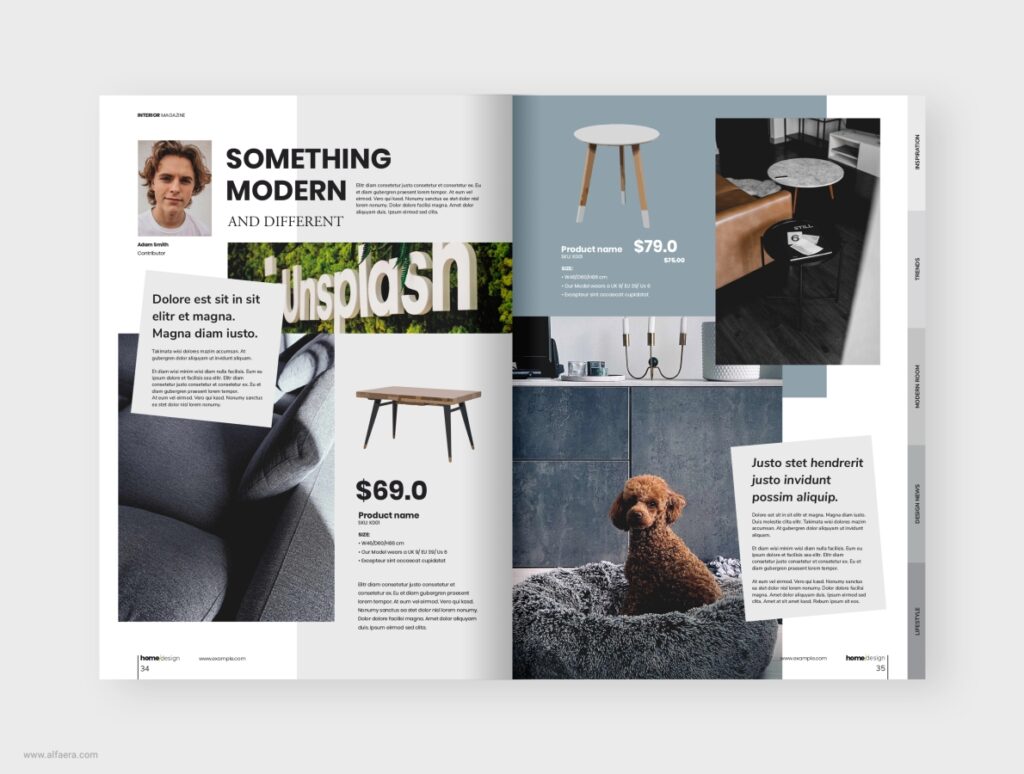 Interior magazine template design