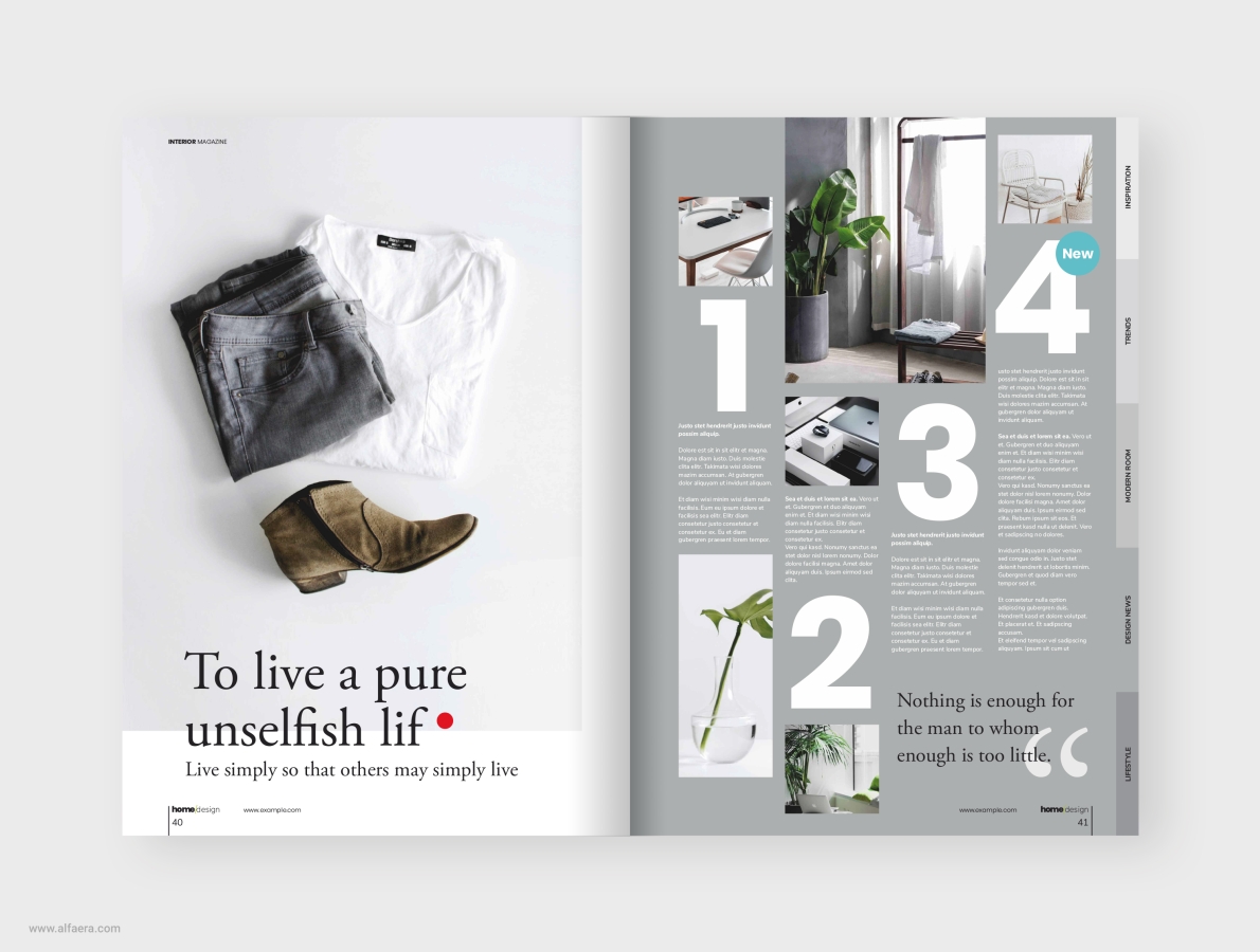 Interior Magazine Template - ALFAERA - CorelDRAW Graphic Design Templates