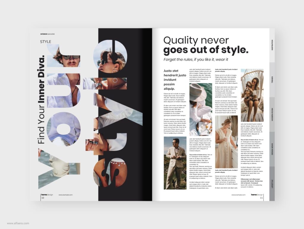 Interior magazine template