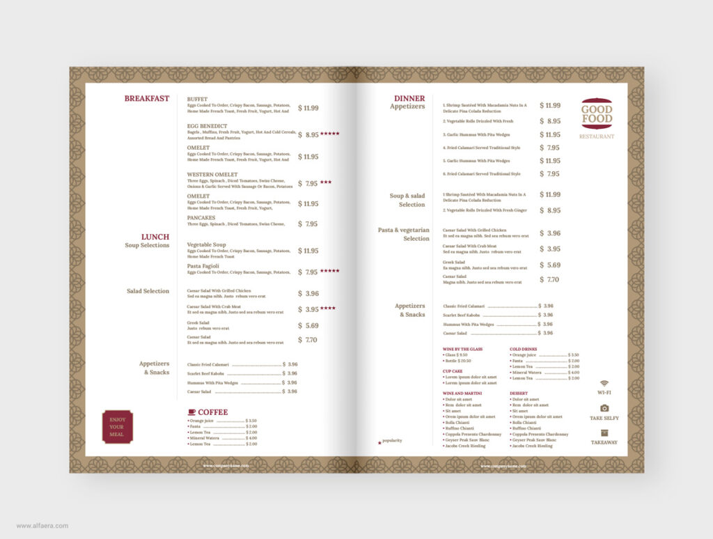 Restaurant Menu Template CorelDRAW