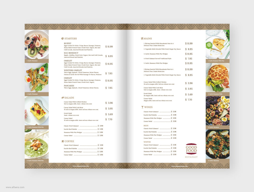 Modern Clean Restaurant Menu Template CorelDRAW