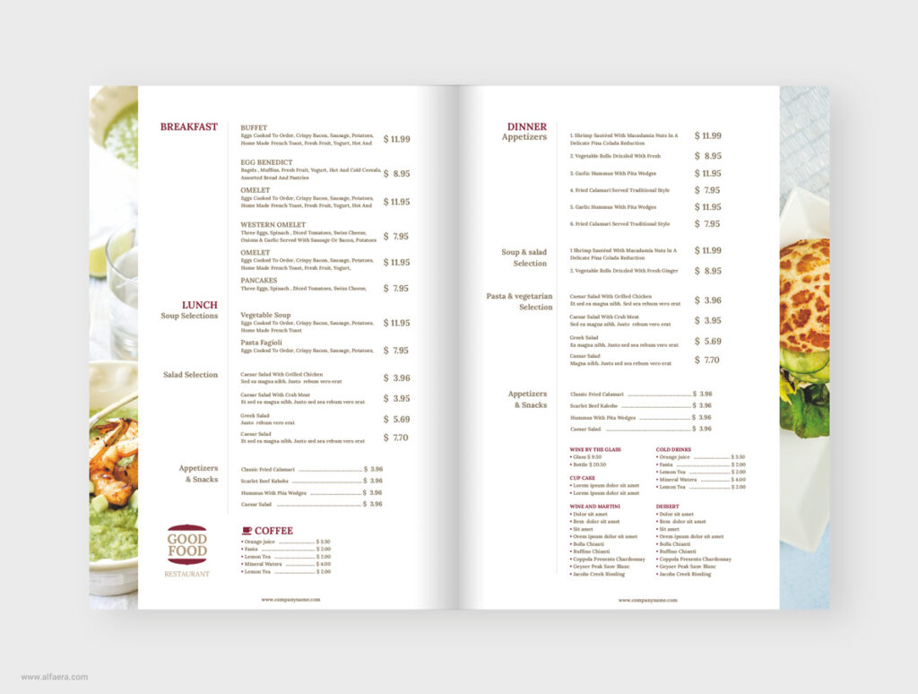 Food Menu Template CorelDRAW