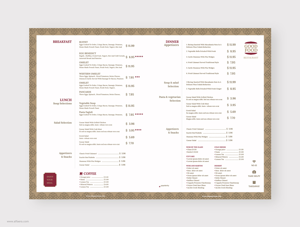 restaurant menu template alfaera coreldraw templates restraunt menu templates