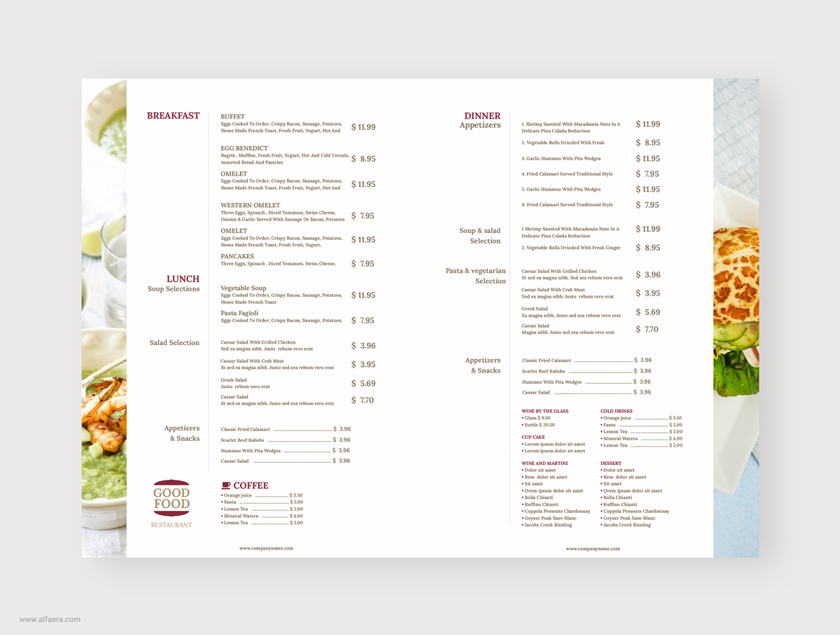 Product Menu Template