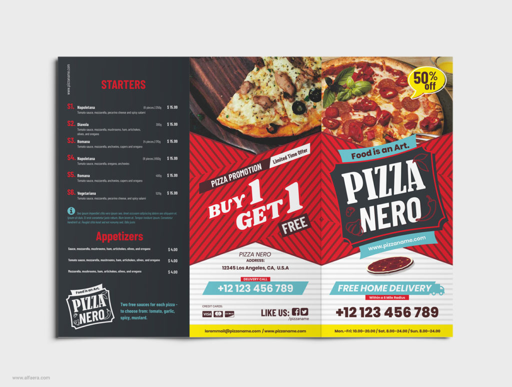 CorelDRAW Pizza Trifold Template