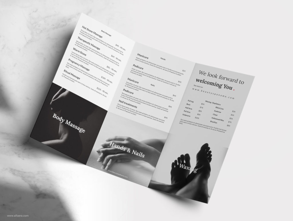 Spa Menu Template