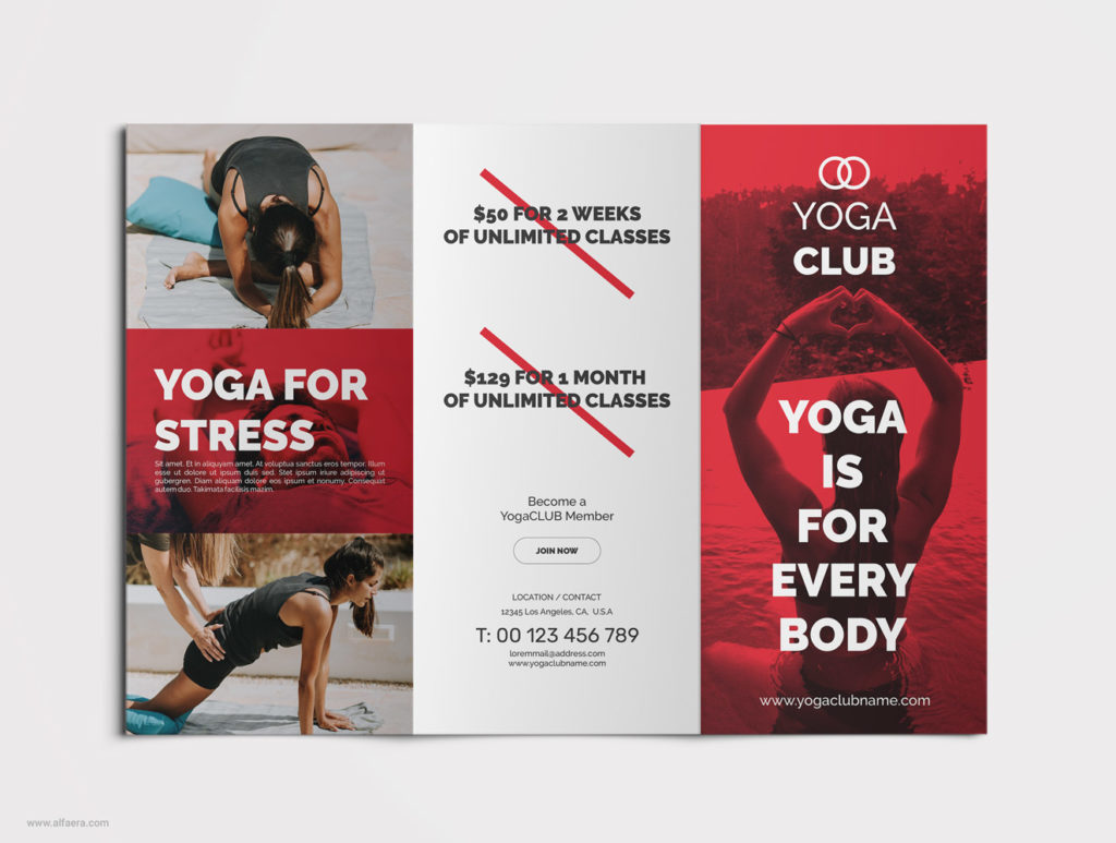 Yoga Tri-fold Brochure CorelDraw Template