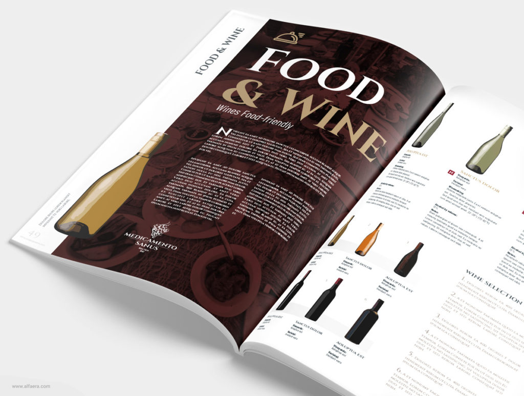 Wine catalog brochure template design